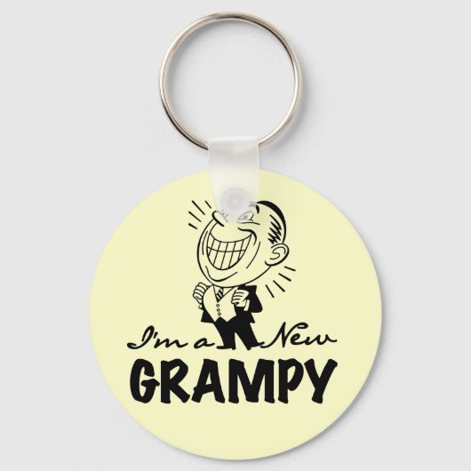 Glimlachende nieuwe Grampy T-shirts en geschenken Sleutelhanger (Voorkant)