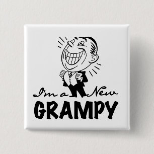 Glimlachende nieuwe Grampy T-shirts en geschenken Vierkante Button 5,1 Cm