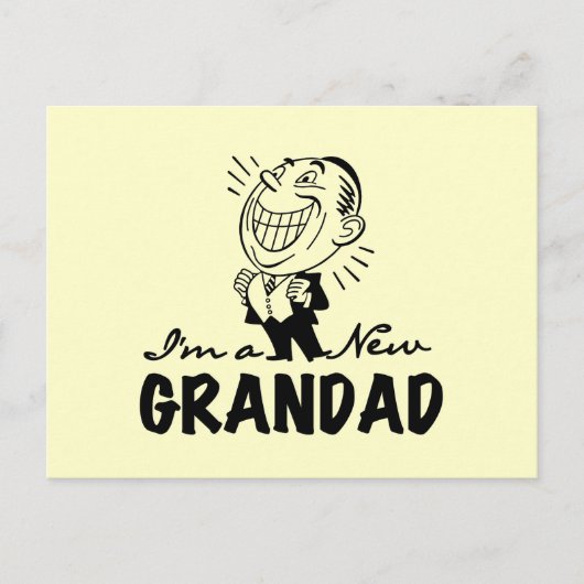 Glimlachende nieuwe Grandad T-shirts en geschenken Briefkaart (Voorkant)