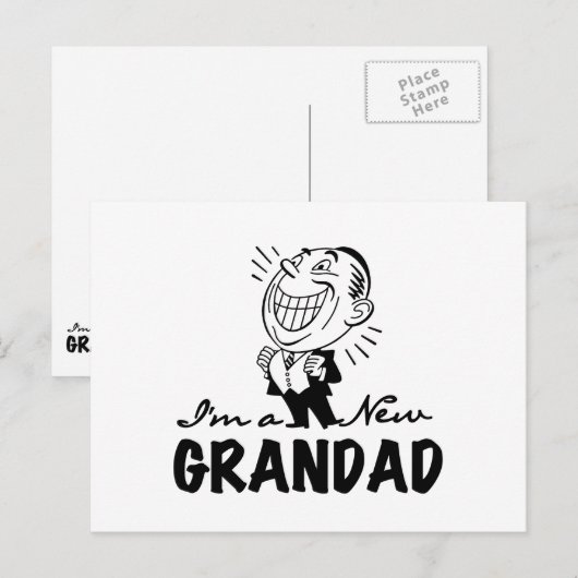 Glimlachende nieuwe Grandad T-shirts en geschenken Briefkaart (Voorkant / Achterkant)