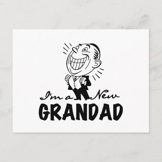 Glimlachende nieuwe Grandad T-shirts en geschenken Briefkaart (Voorkant)