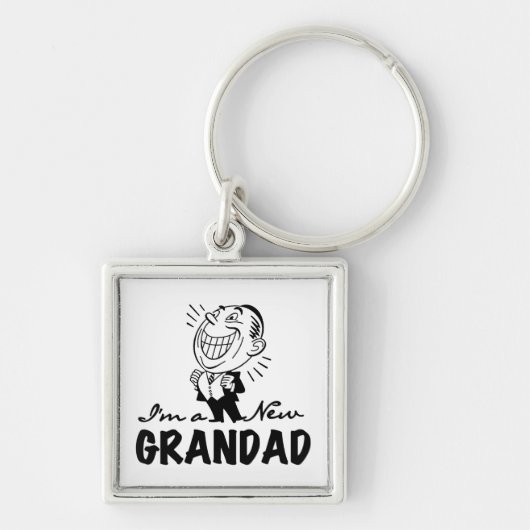 Glimlachende nieuwe Grandad T-shirts en geschenken Sleutelhanger (Voorkant)