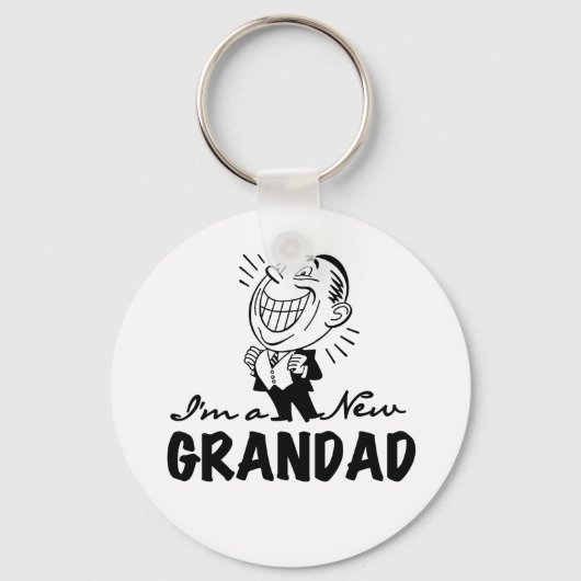Glimlachende nieuwe Grandad T-shirts en geschenken Sleutelhanger (Voorkant)