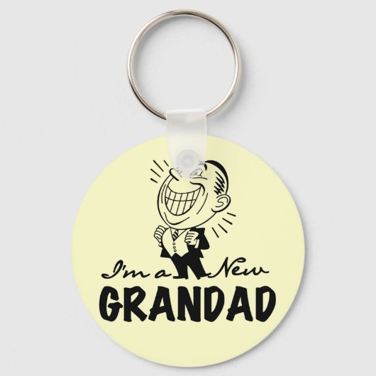 Glimlachende nieuwe Grandad T-shirts en geschenken Sleutelhanger (Voorkant)