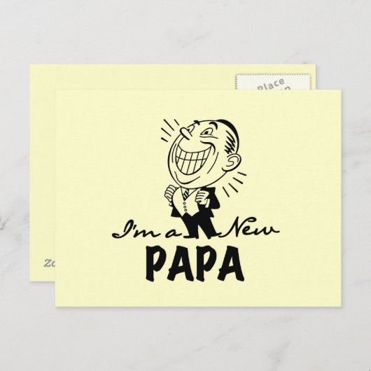 Glimlachende nieuwe Papa T-shirts en geschenken Briefkaart (Voorkant / Achterkant)