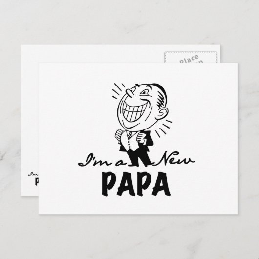 Glimlachende nieuwe Papa T-shirts en geschenken Briefkaart (Voorkant / Achterkant)