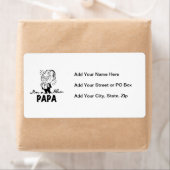 Glimlachende nieuwe Papa T-shirts en geschenken Etiket (Insitu)