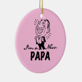 Glimlachende nieuwe Papa T-shirts en geschenken Keramisch Ornament (Rechts)