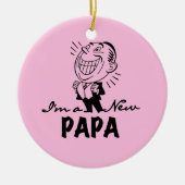 Glimlachende nieuwe Papa T-shirts en geschenken Keramisch Ornament (Voorkant)