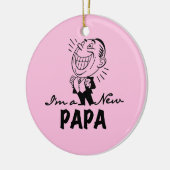 Glimlachende nieuwe Papa T-shirts en geschenken Keramisch Ornament (Links)