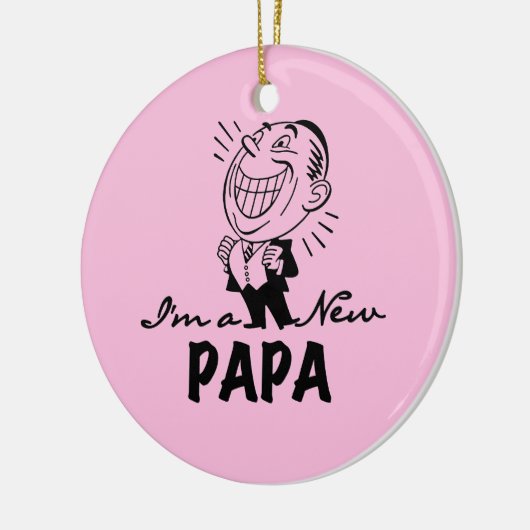 Glimlachende nieuwe Papa T-shirts en geschenken Keramisch Ornament (Links)