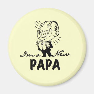 Glimlachende nieuwe Papa T-shirts en geschenken Magneet