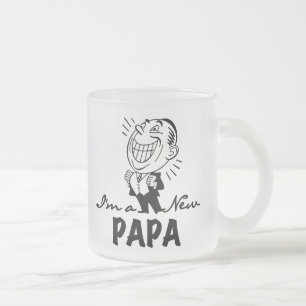 Glimlachende nieuwe Papa T-shirts en geschenken Matglas Koffiemok