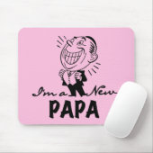 Glimlachende nieuwe Papa T-shirts en geschenken Muismat (Met muis)