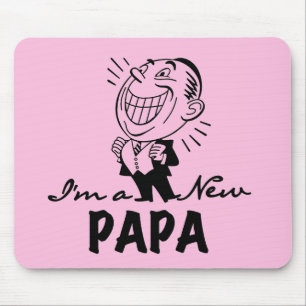 Glimlachende nieuwe Papa T-shirts en geschenken Muismat