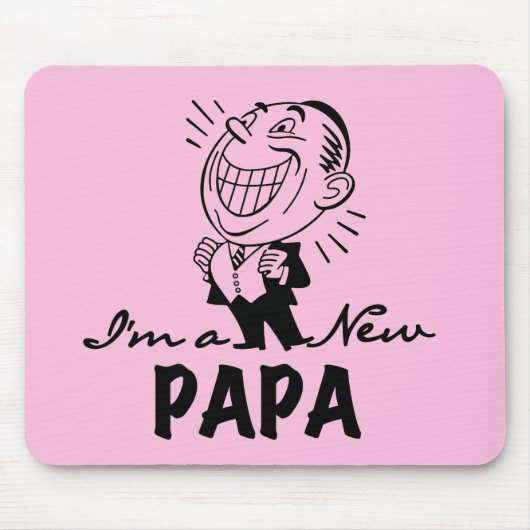 Glimlachende nieuwe Papa T-shirts en geschenken Muismat (Voorkant)
