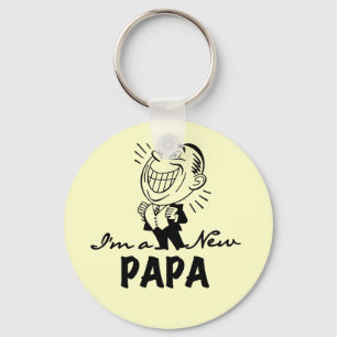 Glimlachende nieuwe Papa T-shirts en geschenken Sleutelhanger