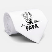 Glimlachende nieuwe Papa T-shirts en geschenken Stropdas (Opgerold)