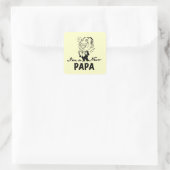 Glimlachende nieuwe Papa T-shirts en geschenken Vierkante Sticker (Tas)