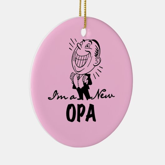Glimlachende Nieuwe T-shirts Opa en Giften Keramisch Ornament (Rechts)