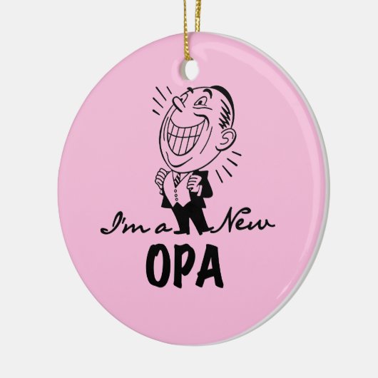 Glimlachende Nieuwe T-shirts Opa en Giften Keramisch Ornament (Links)