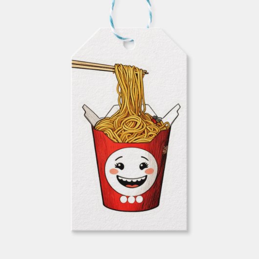 Glimlachende noedels cadeaulabel (Voorkant)