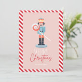 Glimlachende Notenkraker Christmas Kaart (Staand voorkant)