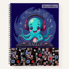 Glimlachende Octopus DJ, Happy Music Oerwoud Notitieboek