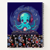 Glimlachende Octopus DJ, Happy Music Oerwoud Notitieboek (Achterkant)