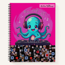 Glimlachende Octopus DJ, Happy Music Oerwoud Notitieboek