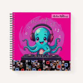 Glimlachende Octopus DJ, Happy Music Oerwoud Notitieboek