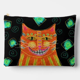 Glimlachende Oranje kat Abstracte kunst Etui