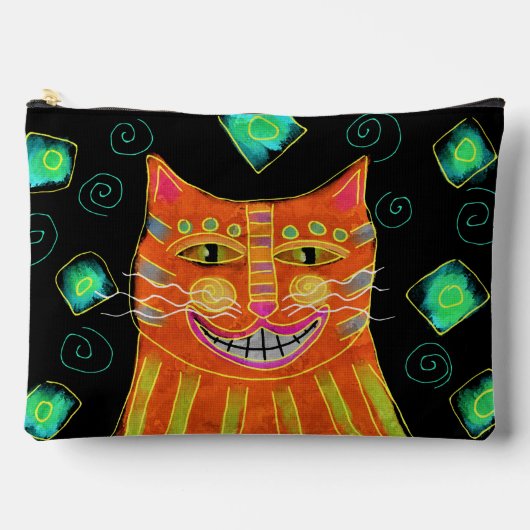 Glimlachende Oranje kat Abstracte kunst Etui (Voorkant)
