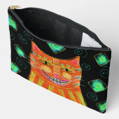 Glimlachende Oranje kat Abstracte kunst Etui (Open)