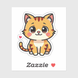 Glimlachende oranje tabby poes – Cute sticker
