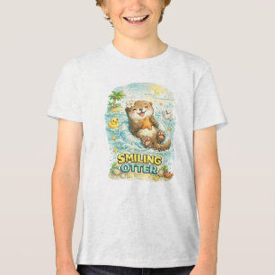 Glimlachende Otter Tri-Blend Shirt