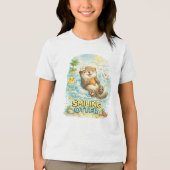 Glimlachende Otter Tri-Blend Shirt (Voorkant)
