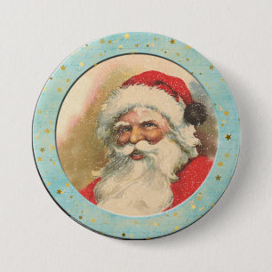 Glimlachende oude Sinterklaas  Ronde Button 7,6 Cm