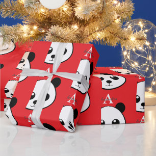 Glimlachende Panda Gezicht Inpakpapier – Schattig