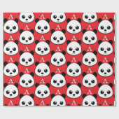 Glimlachende Panda Gezicht Inpakpapier – Schattig (Vlak)