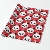 Glimlachende Panda Gezicht Inpakpapier – Schattig (Uitgerold)