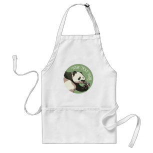 Glimlachende Panda & Kersenbloesem Ontwerp Aangepa Standaard Schort