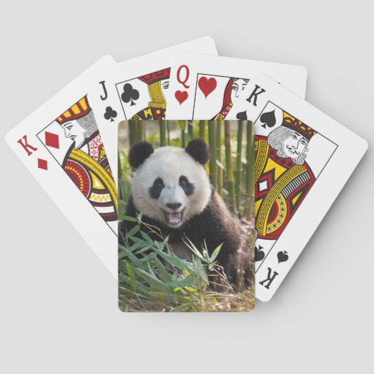 Glimlachende Pandaportret Pokerkaarten (Achterkant)
