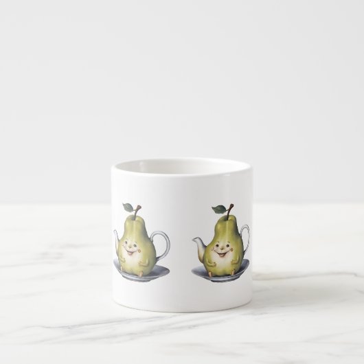 Glimlachende Peertheepot Espresso Kop (Voorkant)