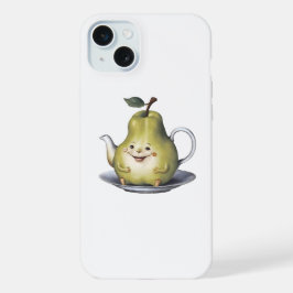 Glimlachende Peertheepot iPhone 15 Plus Hoesje Case