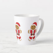 Glimlachende peperkoek Man Kerstmis vakantie Latte Mok (Rechterhoek)