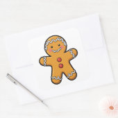 Glimlachende peperkoek man sticker (Envelop)