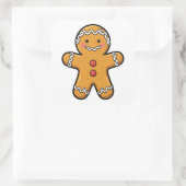Glimlachende peperkoek man sticker (Tas)
