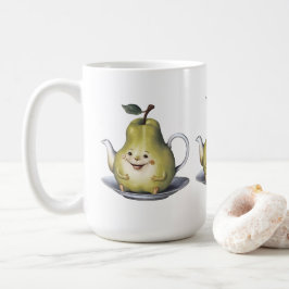 Glimlachende perentheepot koffiemok