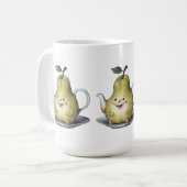 Glimlachende perentheepot koffiemok (Voorkant links)